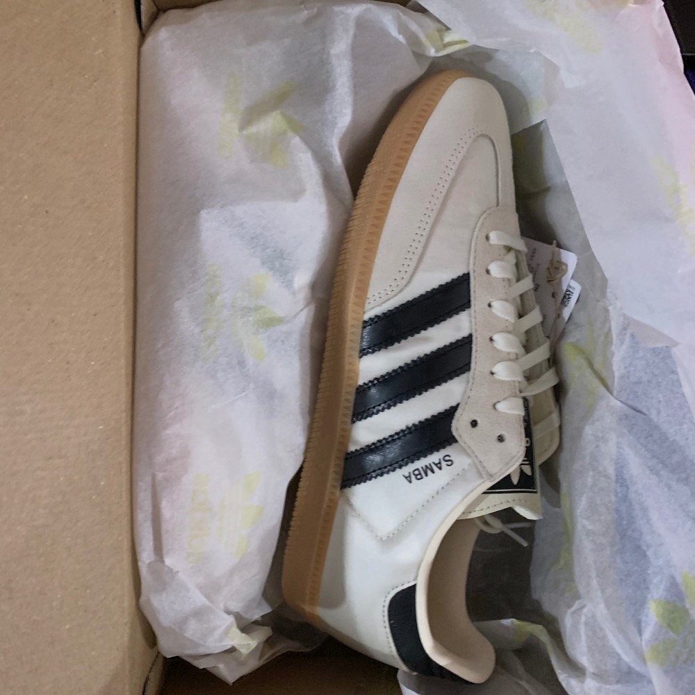 Adidas Samba OG J Kids Sneakers Cream White Black Gum JQ3644 Size 7Y=8.5W NEW